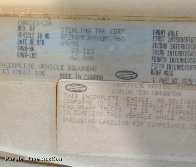 image for item DC6011 1999 Sterling L-Line  ready mix truck