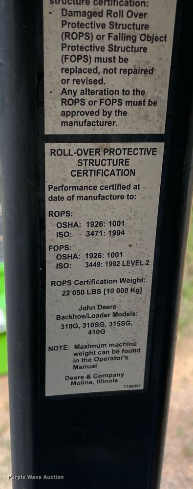 image for item DM0308 2004 John Deere 310G  backhoe