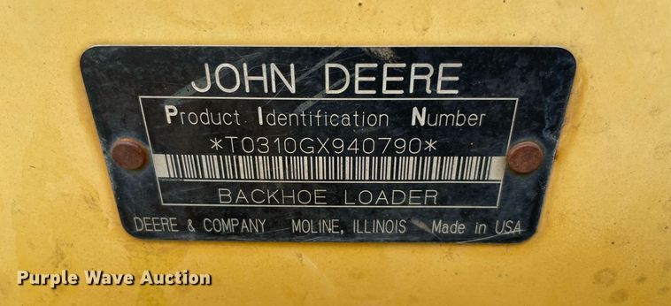 image for item DM0308 2004 John Deere 310G  backhoe
