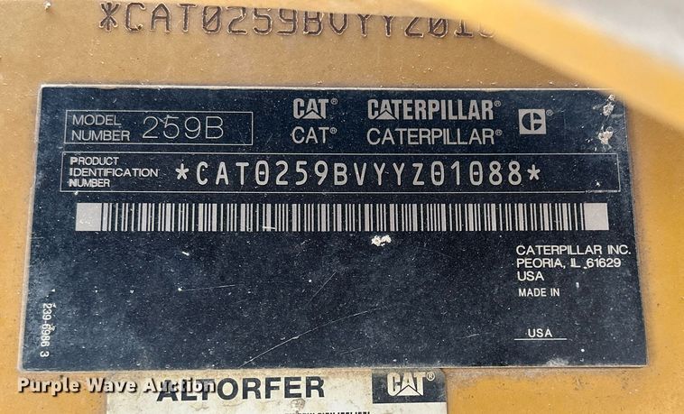 image for item DQ0864 2011 Caterpillar 259B3  tracked skid steer loader
