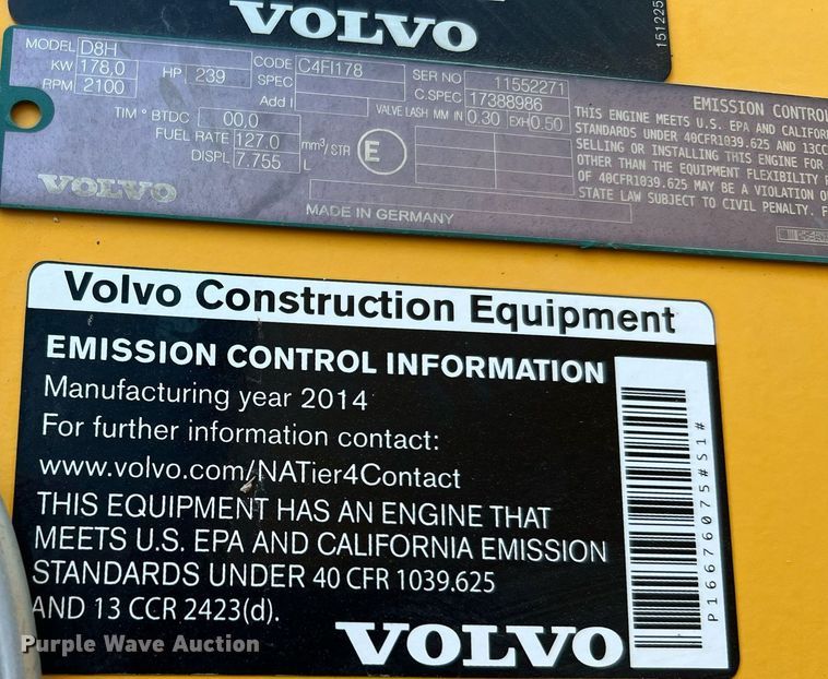 image for item DQ2117 2014 Volvo L120G  wheel loader