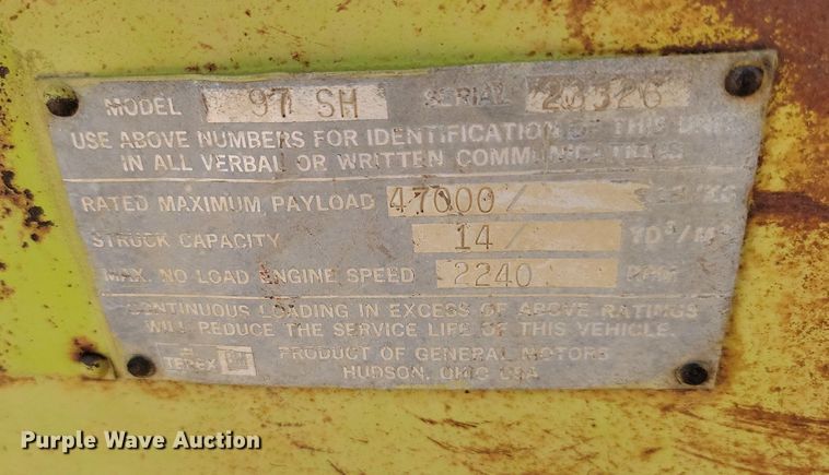 image for item DQ7502 1973 Terex TS-14B  conventional scraper