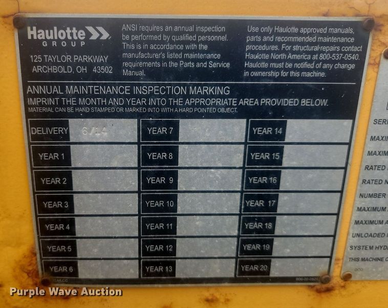 image for item DQ7530 2014 Haulotte 3632T  boom lift