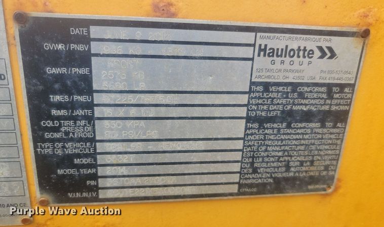 image for item DQ7530 2014 Haulotte 3632T  boom lift