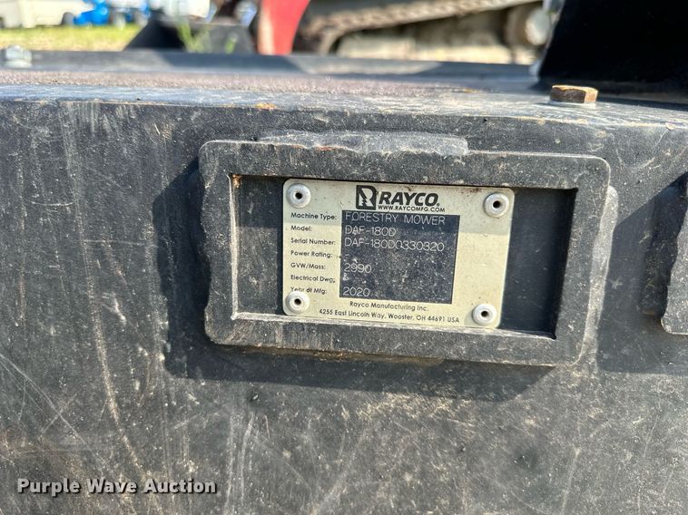 image for item DS2076 2020 Rayco DAF-180D  skid steer mulcher
