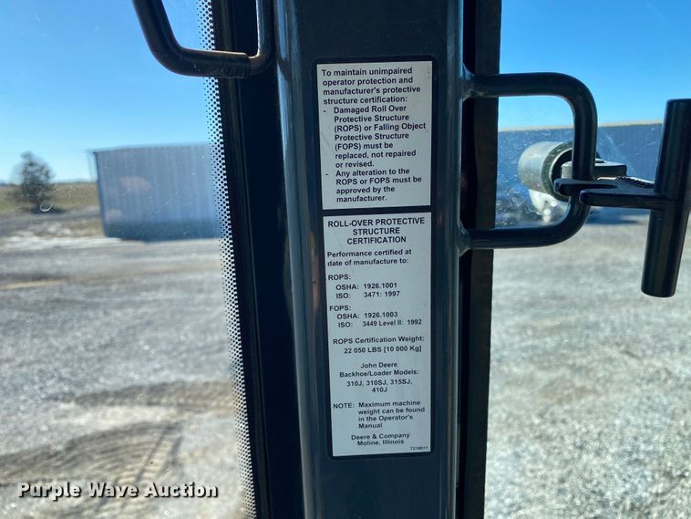 image for item KW9010 2012 John Deere 310SJ  backhoe