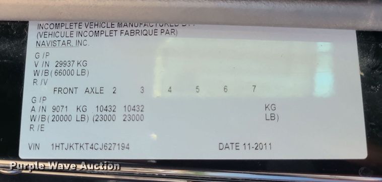 image for item LE9070 2012 Caterpillar CT660L  dump truck