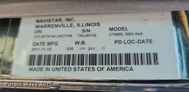 image for item LE9070 2012 Caterpillar CT660L  dump truck