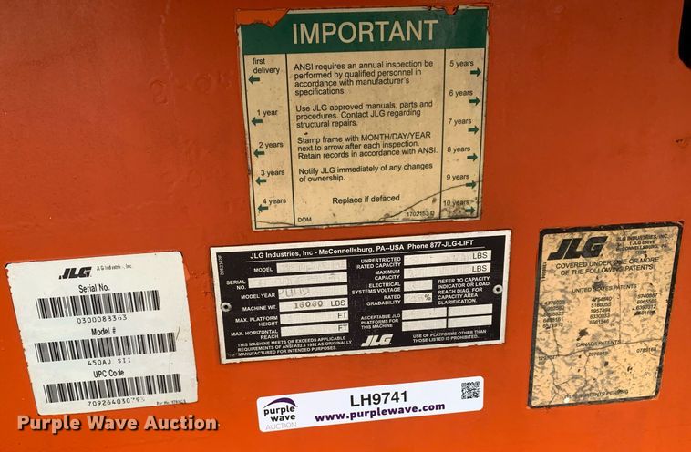image for item LH9741 2005 JLG 450AJSII  boom lift
