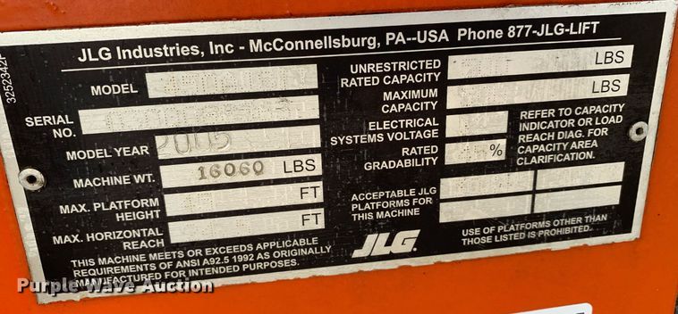 image for item LH9741 2005 JLG 450AJSII  boom lift