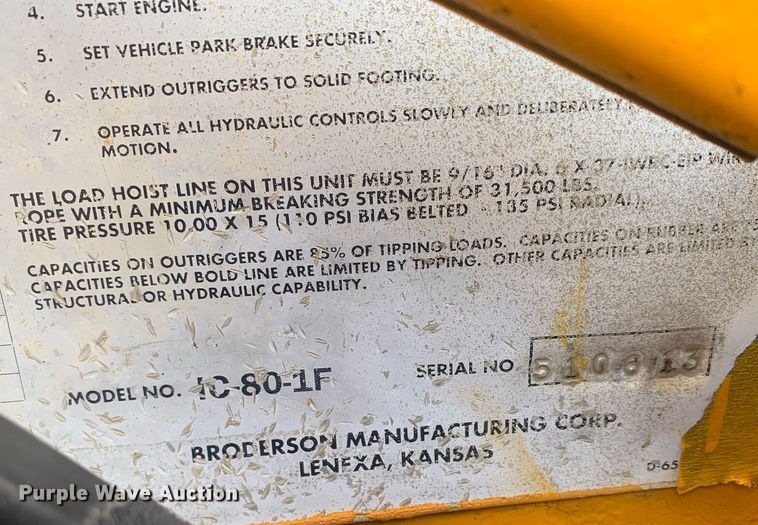 image for item LH9751 2002 Broderson IC-80-1F  crane