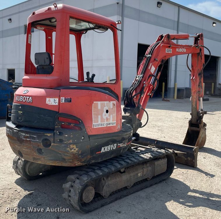 image for item LJ9780 2016 Kubota KX91-3S2  mini excavator