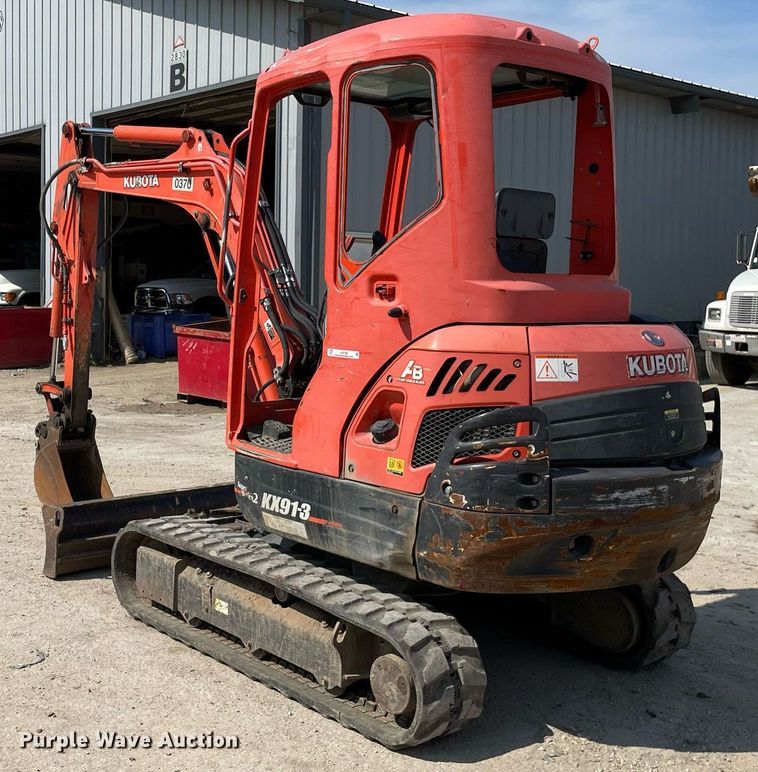 image for item LJ9780 2016 Kubota KX91-3S2  mini excavator