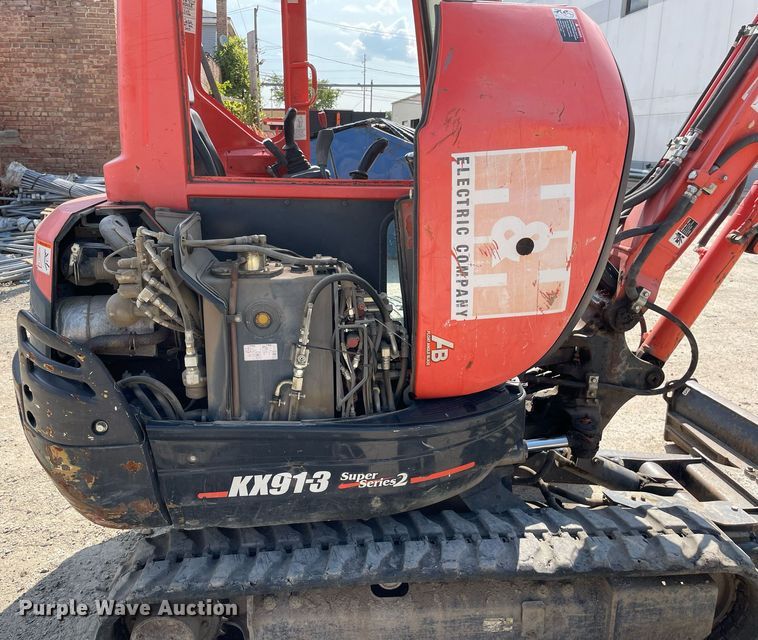 image for item LJ9780 2016 Kubota KX91-3S2  mini excavator