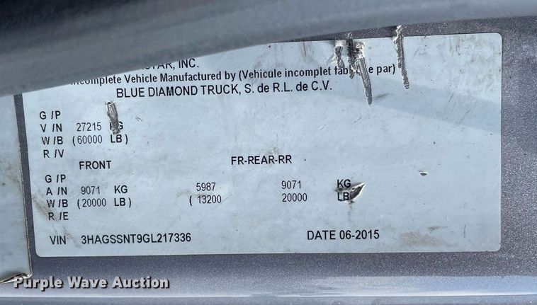 image for item LJ9782 2016 International WorkStar 7600  vacuum truck