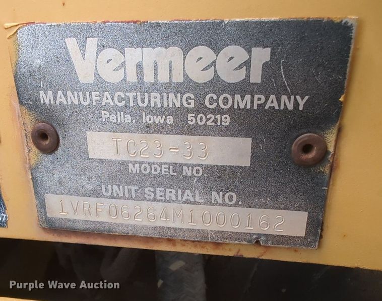 image for item LM9857 1991 Vermeer TC23-33  trench compactor