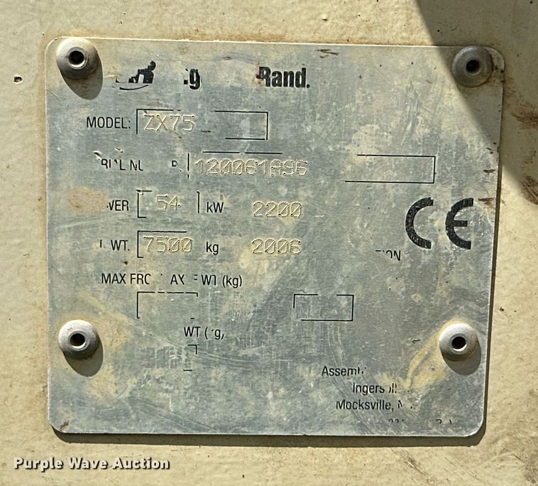 image for item MB9691 2006 Ingersoll Rand ZX-75  mini excavator