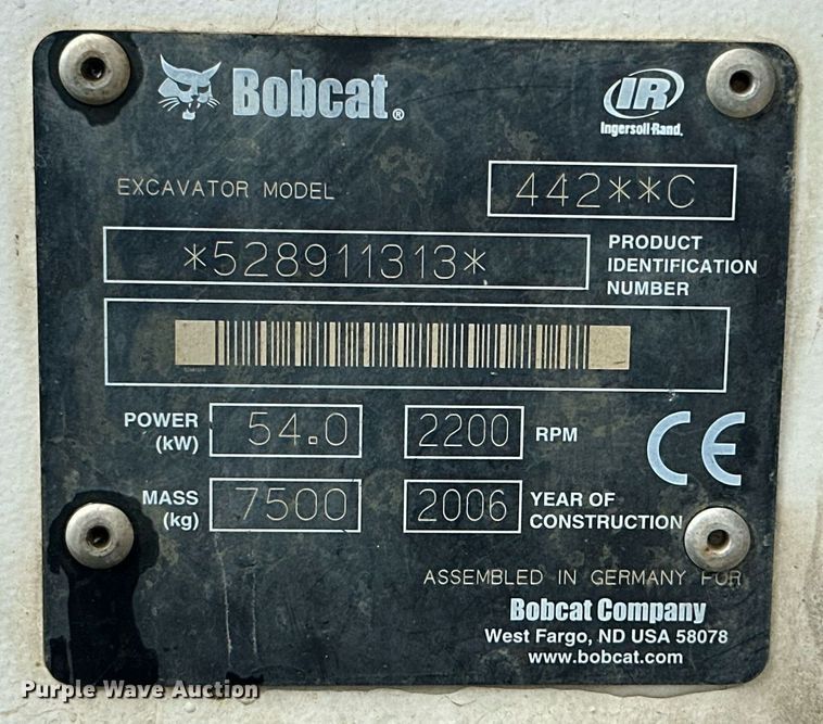 image for item MB9692 2006 Bobcat 442  mini excavator