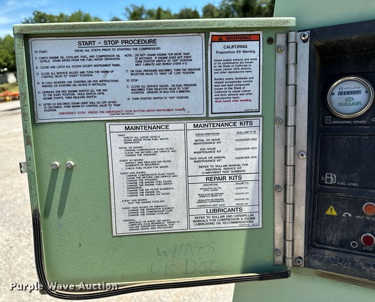 image for item OC9102 2012 Sullair 375  air compressor