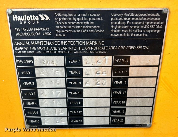 image for item OK9718 2014 Haulotte 5533A  boom lift