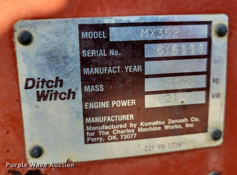 image for item DA7218 2004 Ditch Witch MX352  mini excavator