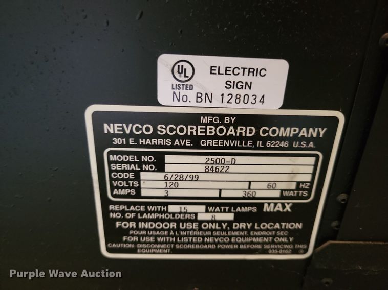 image for item DN4010 Nevco 2500-D  scoreboard
