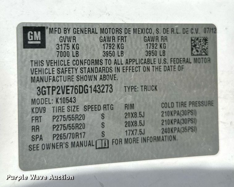 image for item DN4712 2013 GMC Sierra 1500  Crew Cab pickup truck