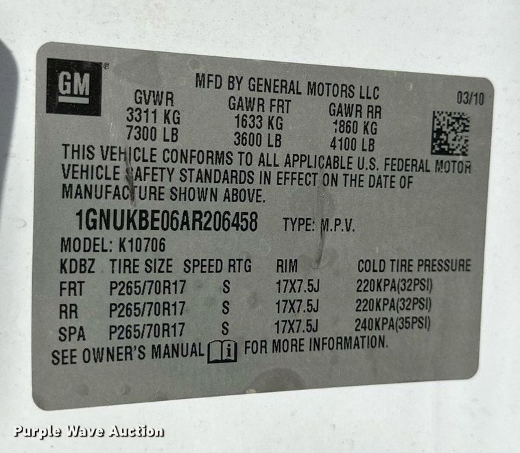 image for item DN4715 2010 Chevrolet Tahoe  SUV