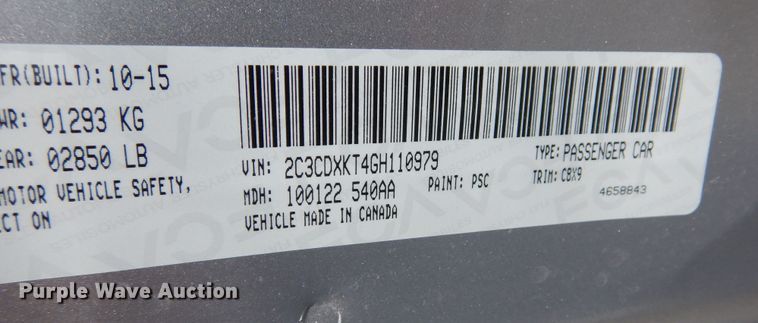 image for item DN8546 2016 Dodge  Charger Police