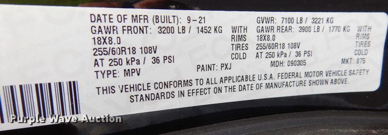 image for item DN8547 2021 Dodge Durango H4  SUV