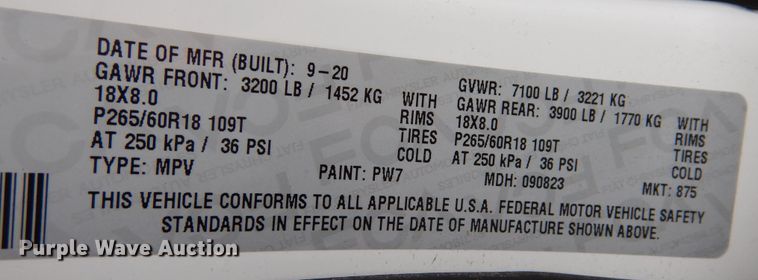 image for item DN8548 2020 Dodge Durango H4  SUV