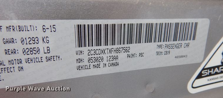 image for item DN8556 2015 Dodge  Charger Police