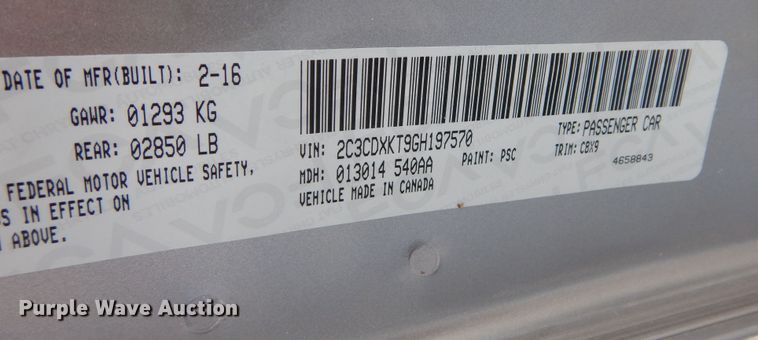 image for item DN8558 2016 Dodge  Charger Police