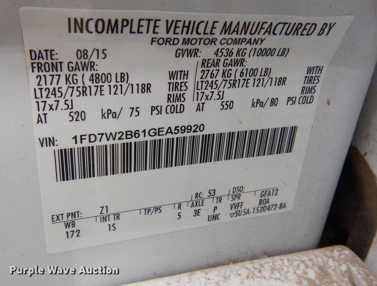 image for item DN8592 2016 Ford F250 Super Duty XL  Crew Cab utility bed pickup truck