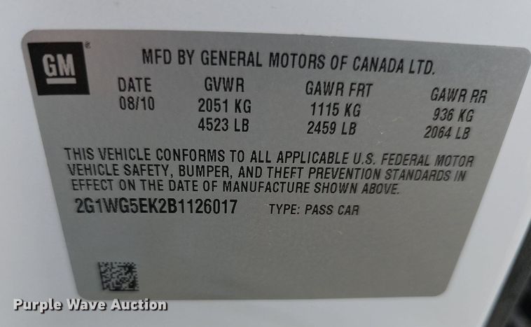 image for item DN8628 2011 Chevrolet Impala LT