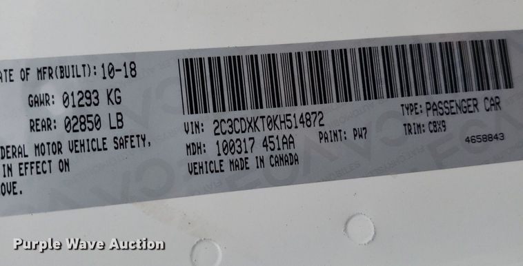 image for item DO2935 2019 Dodge Charger Police