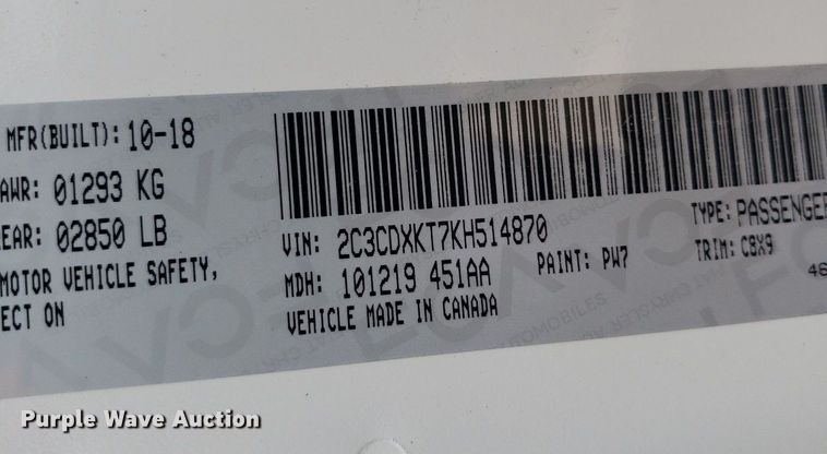 image for item DO2937 2019 Dodge Charger Police