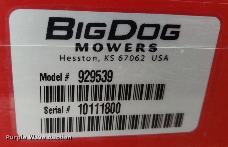 image for item DO2940 Big Dog 929539  ZTR lawn mower