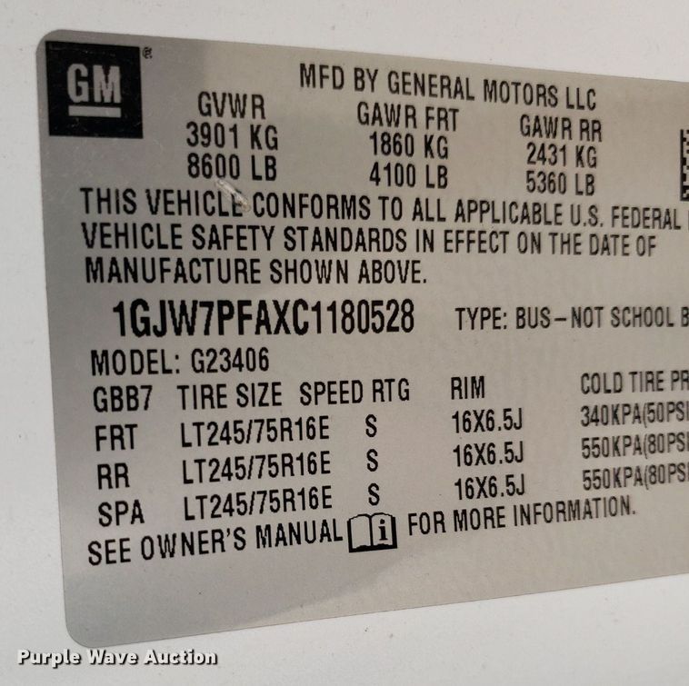 image for item DO2942 2012 GMC Savana G2500  van