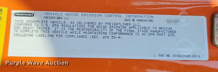 image for item DQ0103 2005 Freightliner Business Class M2 106  dump truck