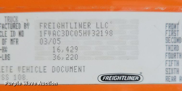 image for item DQ0103 2005 Freightliner Business Class M2 106  dump truck