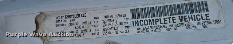 image for item DQ0110 2009 Dodge Ram 4500HD  utility / service truck