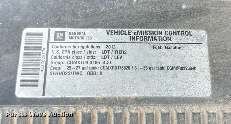 image for item DQ1338 2012 Chevrolet Silverado 1500  pickup truck