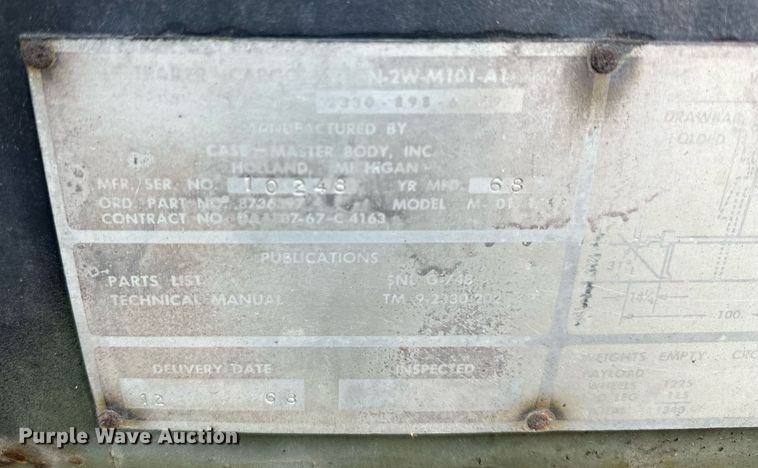 image for item DS2067 1968 Case-Master Body  utility trailer