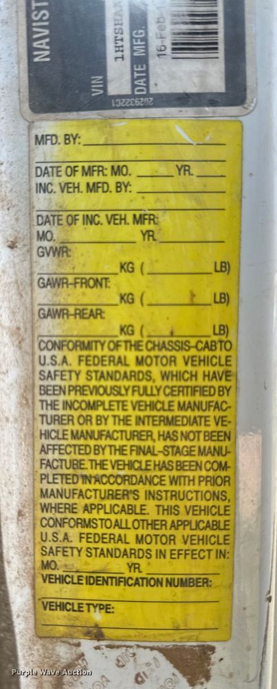 image for item HG9291 1999 International 4900  dump truck