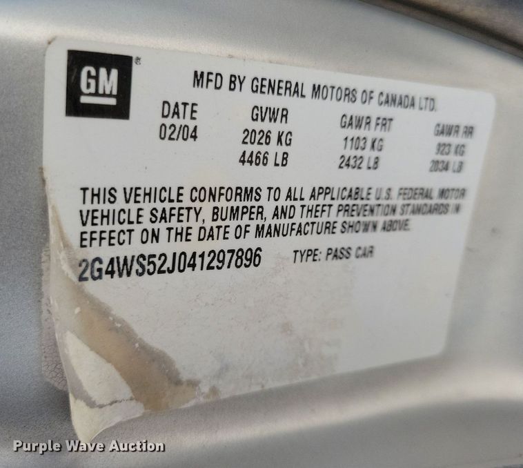 image for item JO9279 2004 Buick Century