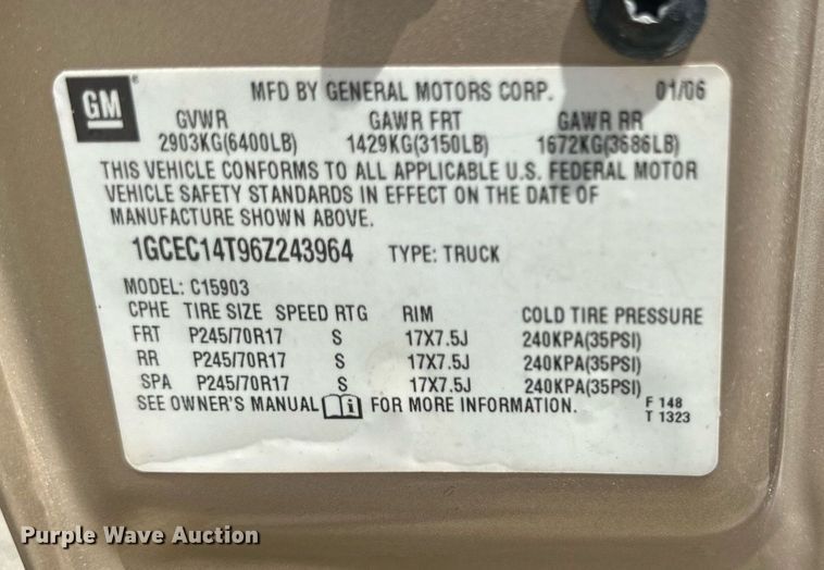 image for item KM9842 2006  Chevrolet Silverado 1500  pickup truck