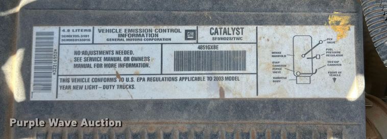 image for item KM9847 2003 Chevrolet Silverado 1500  pickup truck