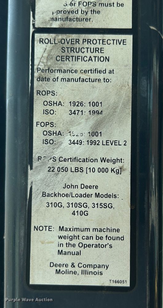 image for item LE9558 2005 John Deere 310SG  backhoe