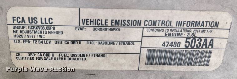 image for item LE9561 2016 Dodge Charger Police